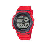 Red World Time Digital Watch