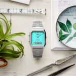 Turquoise Dial Analog Digital Vintage Watch - Image 2