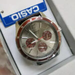 Beige Dial Brown Leather Multifunction Watch - Image 3