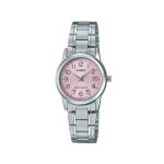 Pink Dial Stainless Steel Ladies Watch