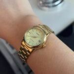 Gold Tone Ladies Date Bracelet Watch - Image 2